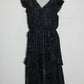 INC International Concepts Women's Ruffled Metallic Sleeveless V Neck MIDI Evening Sheath Dress Blue Size X-Large