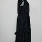 INC International Concepts Women's Ruffled Metallic Sleeveless V Neck MIDI Evening Sheath Dress Blue Size X-Large