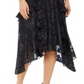 INC International Concepts Women's Ruffled Metallic Sleeveless V Neck MIDI Evening Sheath Dress Blue Size X-Large