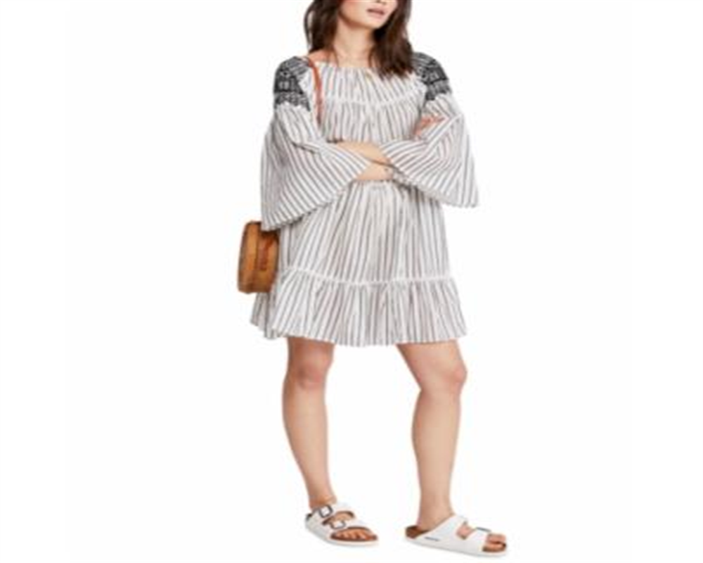 Free People Women's Lola Embroidered Mini Dress White Size Medium