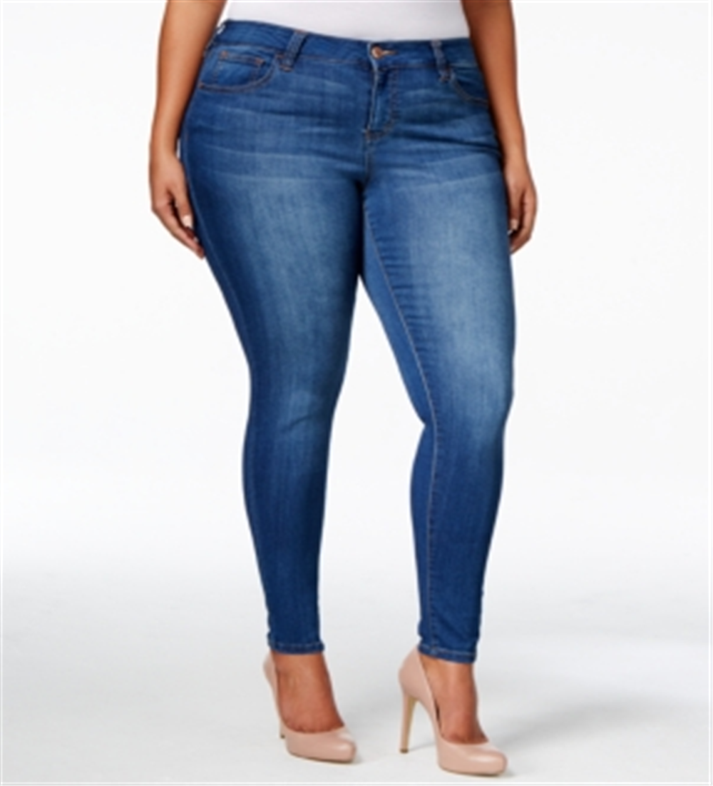 Celebrity Pink Women's Petite Plus Size Infinite Stretch Dawson Super-Skinny Jeans Blue Size 14P