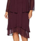 SL Fashions Women's Plus Embellished Dress & Jacket Burgundy Size 14W