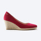 Roses Canvas V Cut Espadrille Wedges
