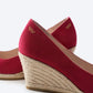 Roses Canvas V Cut Espadrille Wedges