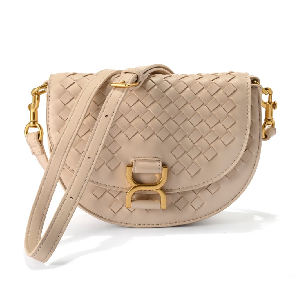 Urban Expressions Alise Woven Crossbody Saddle Bag