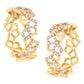 14K Yellow Gold 3/4 Cttw Diamond Honeycomb Hoop Earrings (G-H Color, SI1-SI2 Clarity) - 24MM