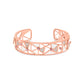 14K Rose Gold 5/8 Cttw Diamond with Pink Tourmaline Open Cuff Bangle with White Enamel (G-H Color, SI1-SI2 Clarity) - 7"