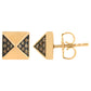 14K Rose Gold 1/4 Cttw Brown Diamond Pyramid Stud Earring (Brown Color, SI1-SI2 Clarity)