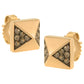 14K Rose Gold 1/4 Cttw Brown Diamond Pyramid Stud Earring (Brown Color, SI1-SI2 Clarity)