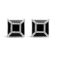 14K White Gold 3/8ct Diamond with 11x11MM Black Onyx Stud Earrings (G-H Color, SI1-SI2 Clarity)