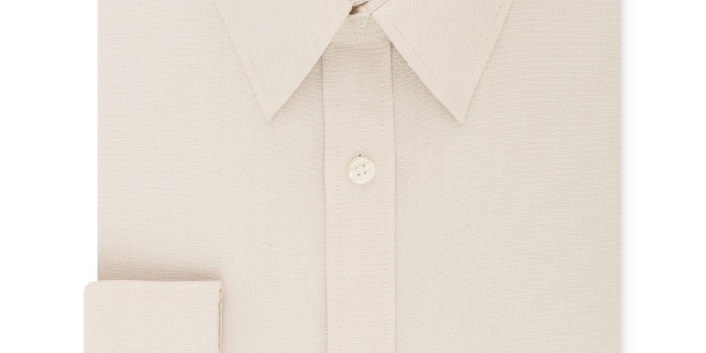 Tommy Hilfiger Men's Athletic Fit Performance Stretch Th Flex Collar Dress Shirt Beige Size L
