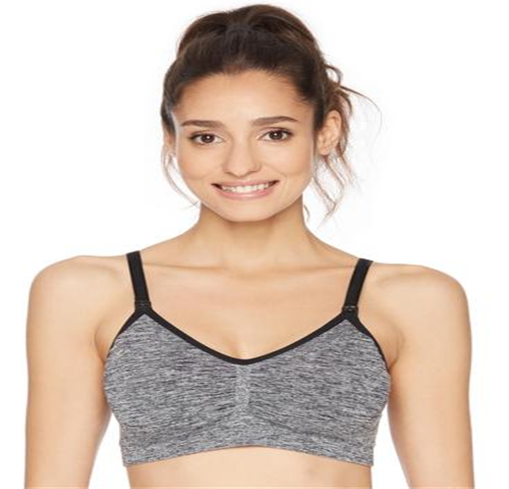 मदरहुड मैटरनिटी सीमलेस फुल-कवरेज क्लिप-डाउन नर्सिंग ब्रा ब्लैक साइज़ L