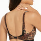 INC International Concepts Women's Leopard Print Triangle Bralette Brown Size M