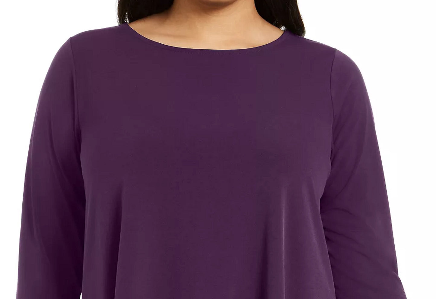 Alfani Women's Solid Swing Top Purple Size Petite Small