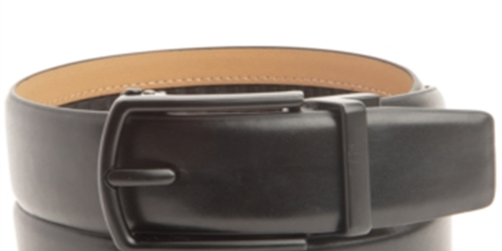 Kenneth Cole Reaction Men's Track Lock Leather Comfort Casual Belt Black Size Small
