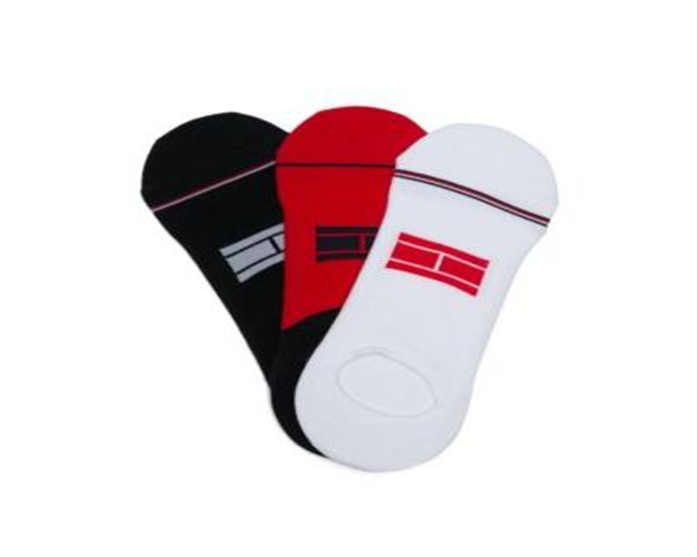 Tommy Hilfiger Men's 3 Pk Sport No Show Socks Navy -Red  Size 10-13