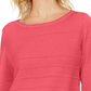 Karen Scott Women's Ribbed 3/4 Sleeve Sweater Orange Size Large