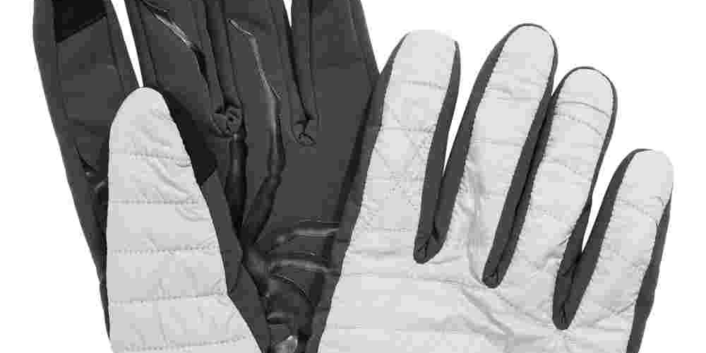 Spyder Men's Glissade Hybrid Nylon Fleece Lined Winter Gloves Gray Size Large