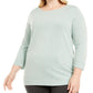 Alfani Women's Plus Boatneck Pullover Sweater Blue Size 3X