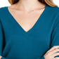 Maison Jules Women's V-Neck Sweater Bright Blue Size Small