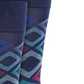 Perry Ellis Men's Microfiber Diamond Print Socks Blue Size Regular