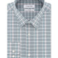 Calvin Klein Men;s Green Plaid Collared Classic Fit Moisture Wicking Dress Shirt Green Size 17.5-36/37