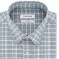 Calvin Klein Men;s Green Plaid Collared Classic Fit Moisture Wicking Dress Shirt Green Size 17.5-36/37