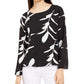 Alfani Women's Petite Printed Balloon-Hem Top Black Size Petite S