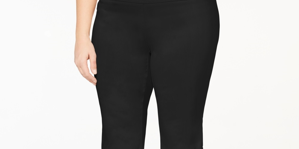 JM Collection Women's Tummy Control Capri Pants Black Size Small