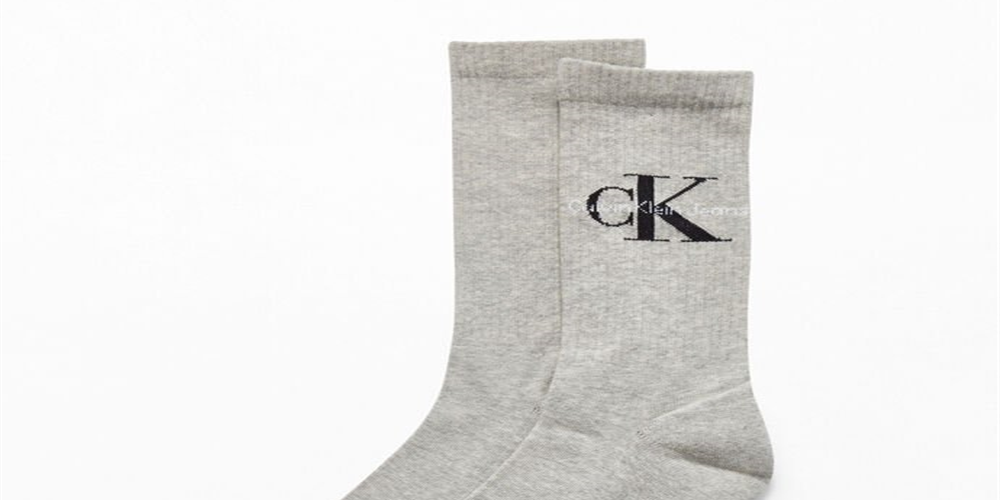 Calvin Klein Men's Logo Graphic Athletic Crew Socks Gray Size Regular