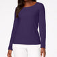 Karen Scott Women's Cotton Scoop Neck Top Purple Size PL
