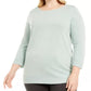 Karen Scott Women's Plus Size Ballet Neckline Sweater Lt/Pasblue Size 1X