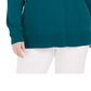 Karen Scott Women's Plus Size Cotton Mock-Neck Sweater Purple Size 1X