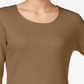 Karen Scott Women's Cotton Scoop Neck Top Brown Size S
