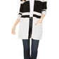 Style & Co Women's Striped Chenille Open Front Cardigan BlackSize M