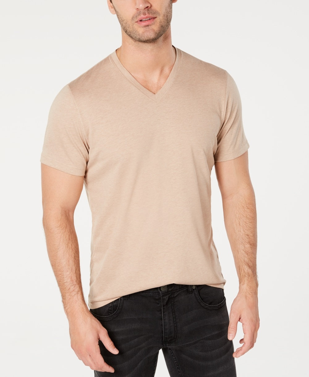 INC International Concepts Men's Heathered T-Shirt Beige Size XXX-Large