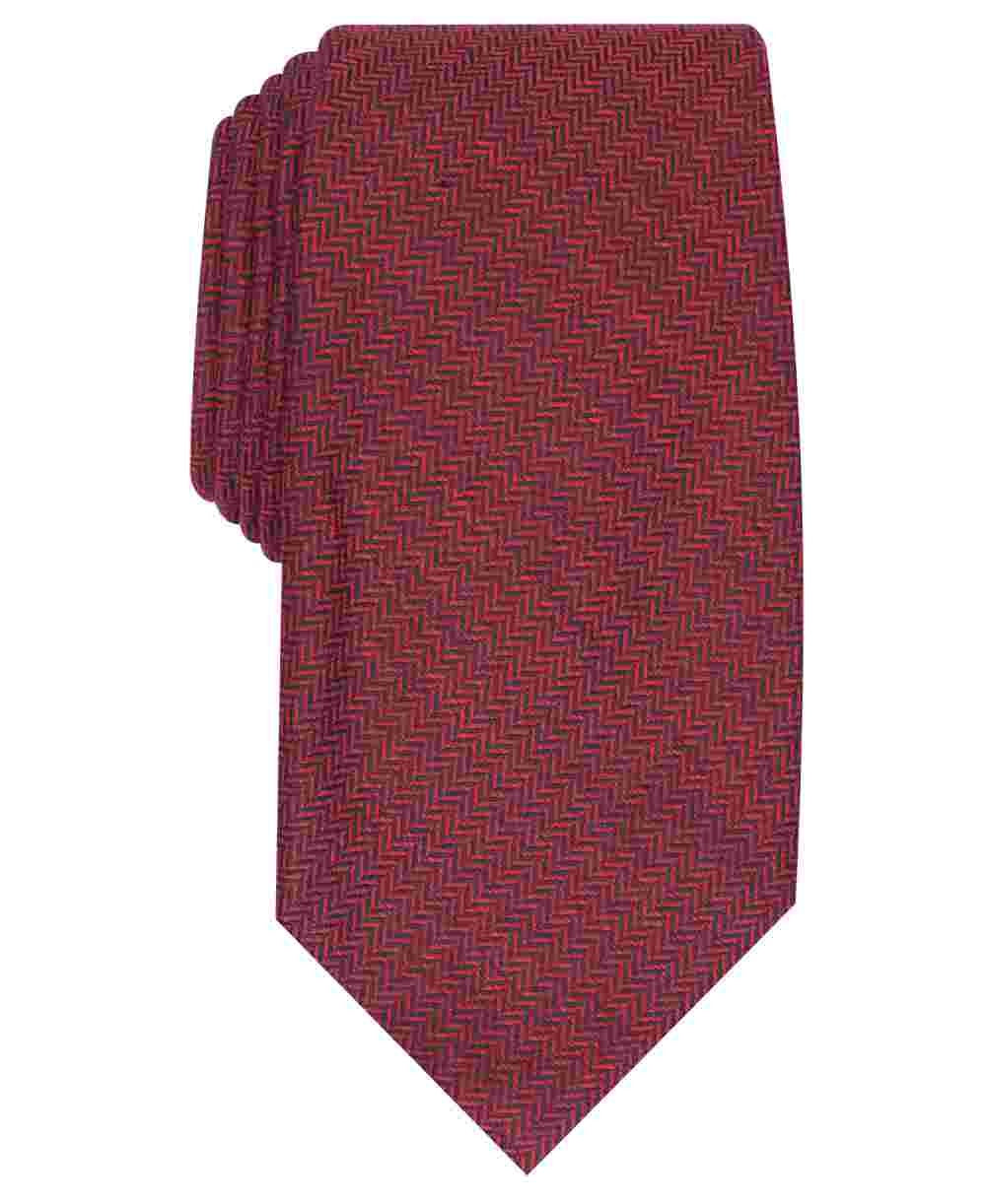 Tasso Elba Men's Classic Herringbone Tie Red Size Regular