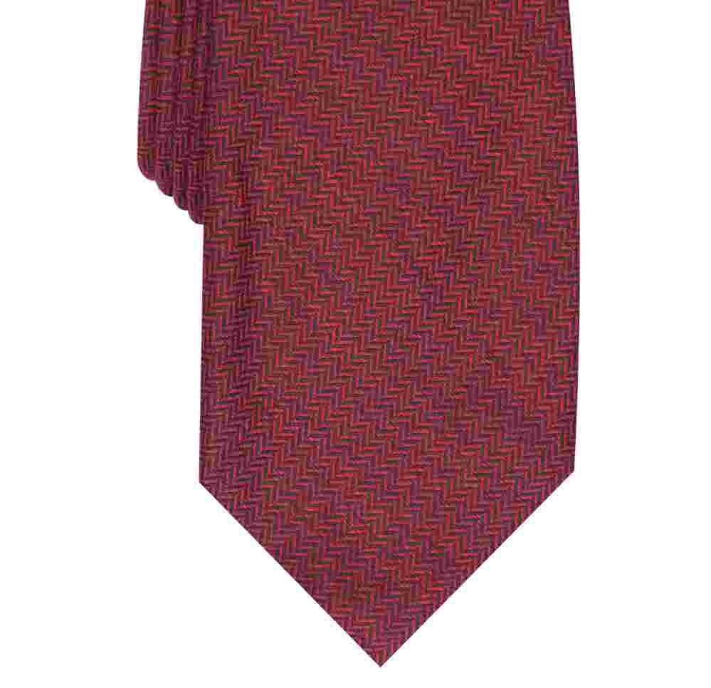 Tasso Elba Men's Classic Herringbone Tie Red Size Regular