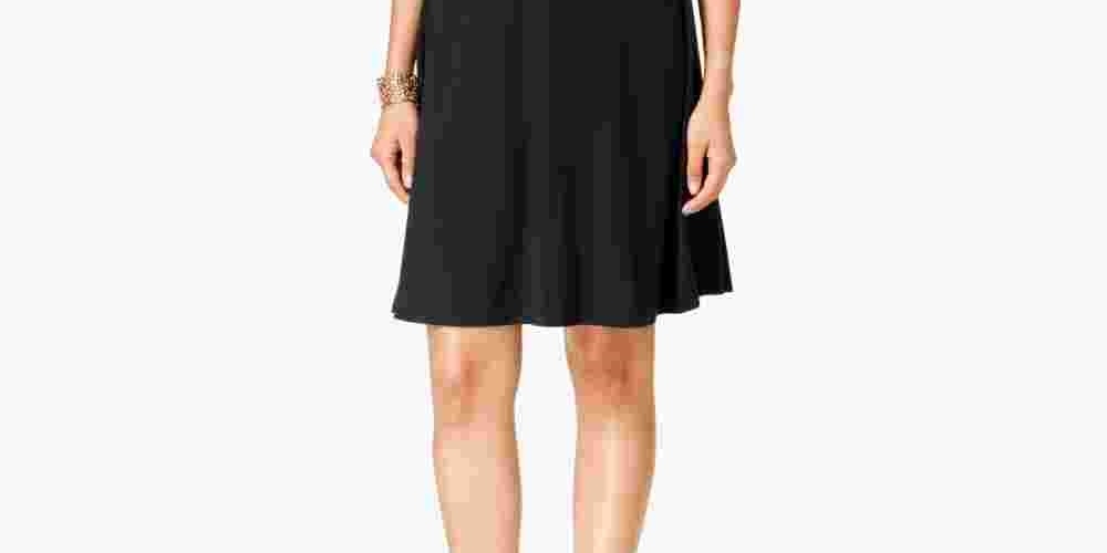 Style & Co Women's Petite Sleeveless Swing Dress Black Size PP