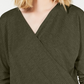 Gypsies & Moondust Juniors' Surplice Waffle-Knit Top Green Size Medium