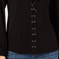INC International Concepts Women's Lace-Up Top Black Size Small