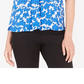 Alfani Women's Floral-Print Blouse Created The Navy Size Small
