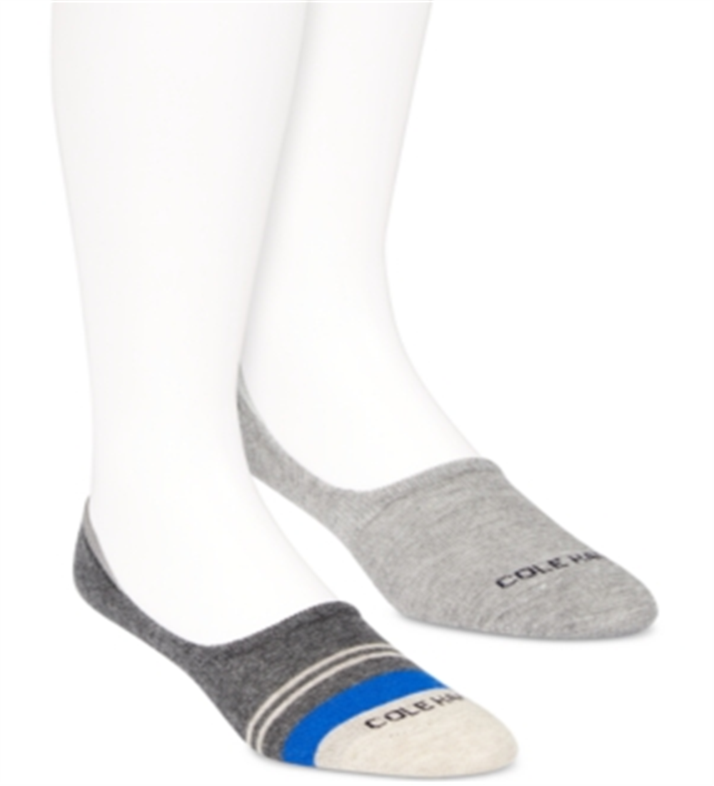 Cole Haan Men's Liners 2 Pack Combed Cotton Sock Gray Size 7-12
