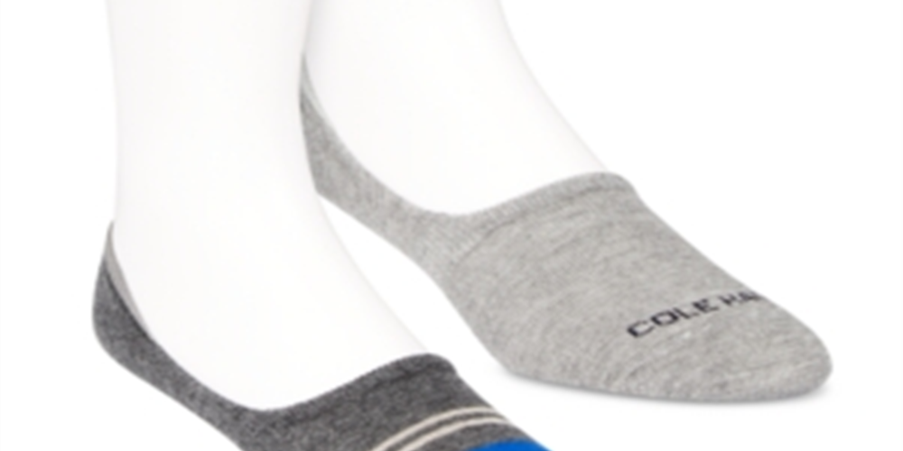 Cole Haan Men's Liners 2 Pack Combed Cotton Sock Gray Size 7-12
