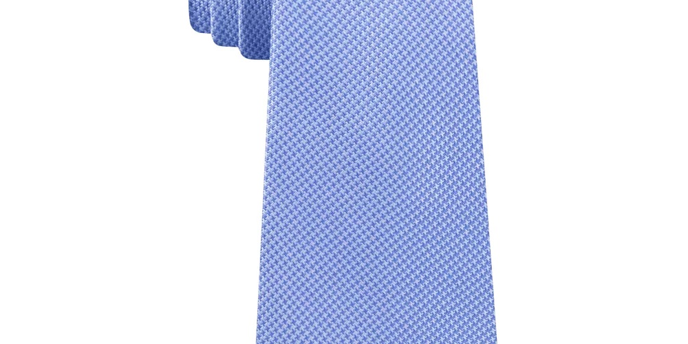 Michael Kors Men's Blue Houndstooth Classic Neck Tie Navy Size Regular