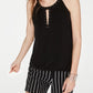 INC International Concepts Women's Studded Halter Top Deep Black Size Medium