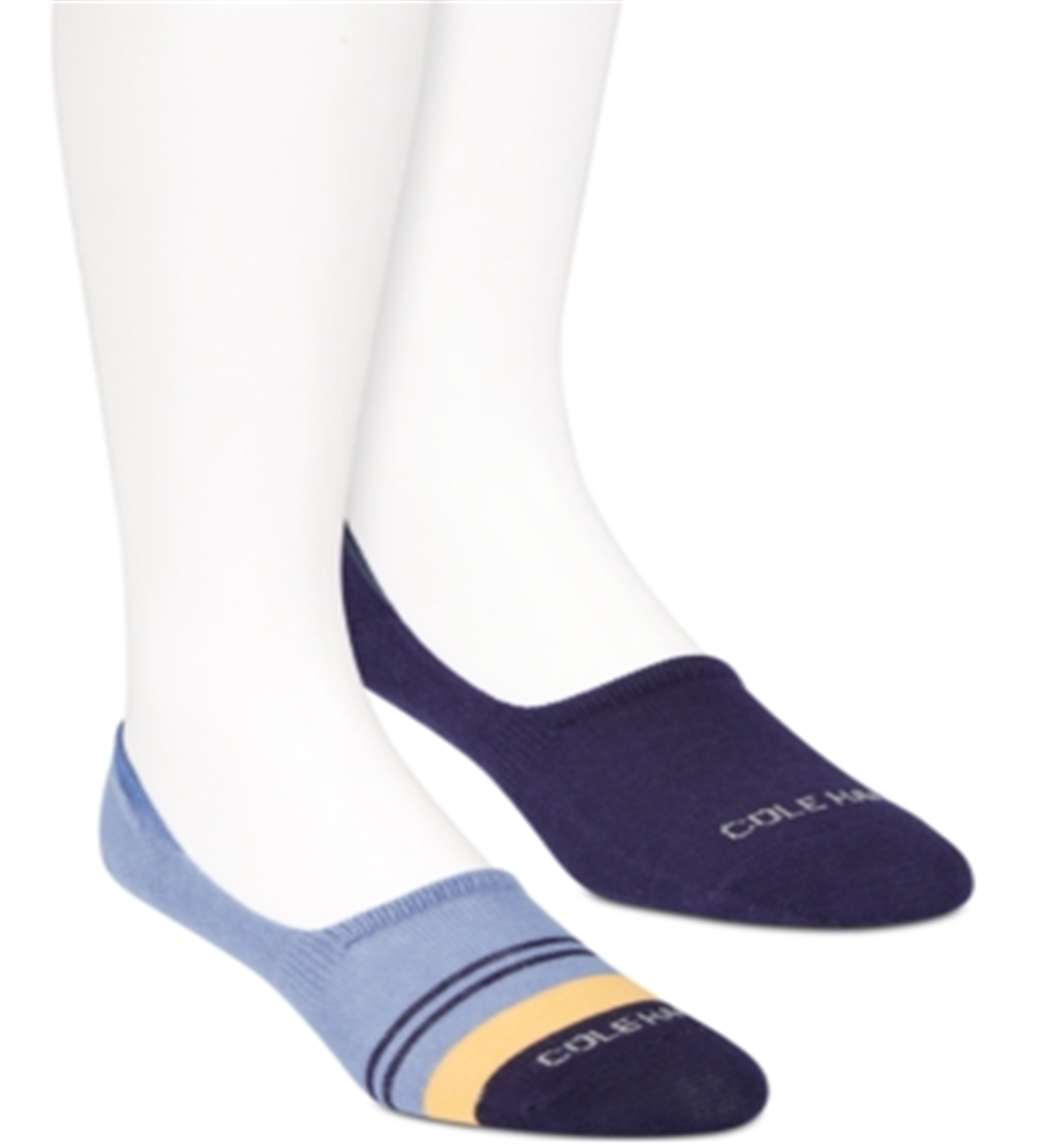 Cole Haan Men's 2 Pack Combed Liners Cotton Sock Blue One Size