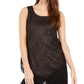 Alfani Women's Metallic Pointed-Hem Top Black Size Small