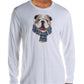 Club Room Men's Bulldog Scarf Cotton Blend Graphic T-Shirt White Size Large