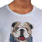 Club Room Men's Bulldog Scarf Cotton Blend Graphic T-Shirt White Size Large